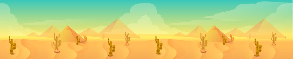 Fototapeta premium Desert landscape, Vector illustration for your design