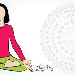 illustration of woman International Yoga Day