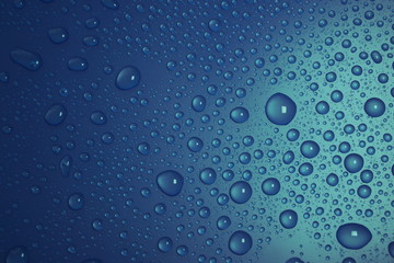 water drops on blue background texture