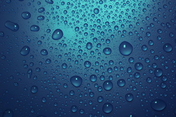 water drops on blue background texture