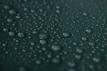 water drops on green background texture