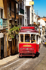 Naklejka na ściany i meble Tram in Lisbon, Portugal