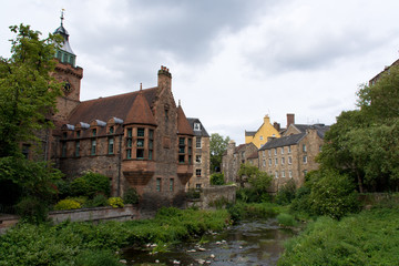 Fototapeta na wymiar Water of Leith in Dean Village, Edinburgh, United Kingdom
