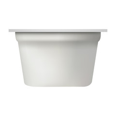 Yogurt packing mockup. Realistic illustration of yogurt packing vector mockup for web design isolated on white background