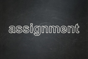 Obraz premium Law concept: text Assignment on Black chalkboard background