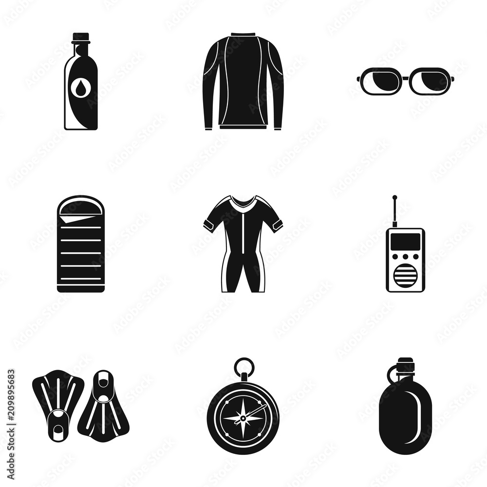 Poster submersion icons set. simple set of 9 submersion vector icons for web isolated on white background