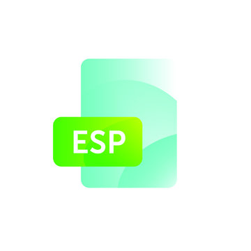  ESP format icon. Vector. Gradient flat style. Bright, fashionable illustration of icons. Image is isolated on white background. A modern icon for the site and presentation.