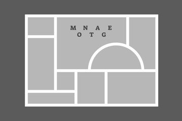 Montage collage photo frame decorative composition blank template, vector design.