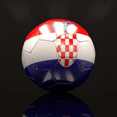 Obraz premium 3d Soccer Ball with Croatia Flag Illustration