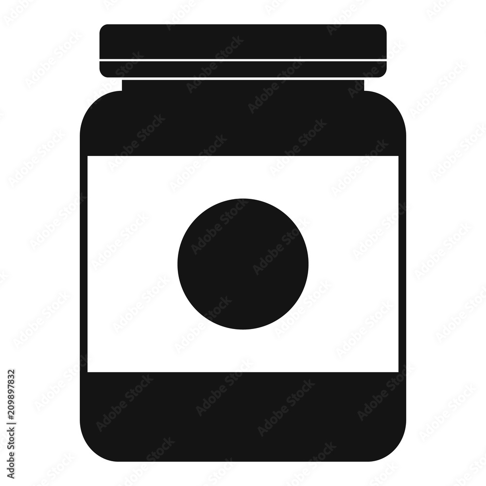 Poster butter jar icon. simple illustration of butter jar vector icon for web design isolated on white back