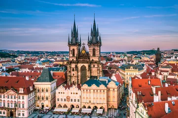 Fotobehang Prague Cityscape, Main Square © pfeifferv