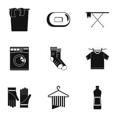 Laundry room icons set. Simple set of 9 laundry room vector icons for web isolated on white background