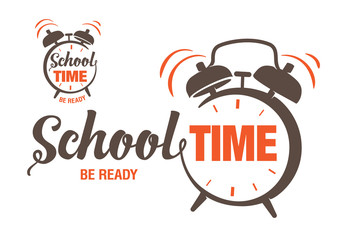 Hand drawn lettering on the topic school time