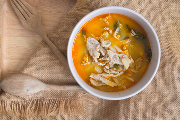 Curry pork with bamboo shoots, Thai food