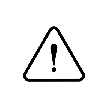 Vector Caution Warning Sign, Triangle and Exclamation Point, Outline Icon.