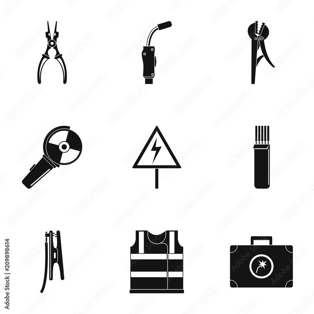 Poster workman icons set. simple set of 9 workman vector icons for web isolated on white background