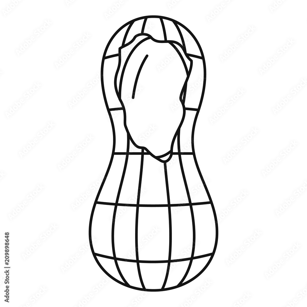Poster peanut icon. outline illustration of peanut vector icon for web design isolated on white background