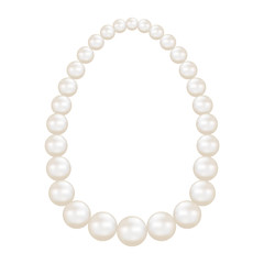 Pearls mockup. Realistic illustration of pearls vector mockup for web design isolated on white background