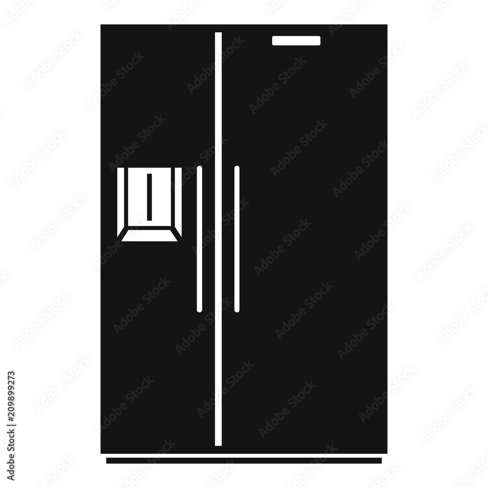 Sticker Double door fridge icon. Simple illustration of double door fridge vector icon for web design isolated on white background