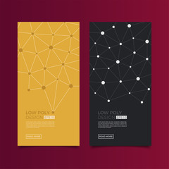 Modern vector templates. Abstract geometric background with connected lines and dots. Business, science, medicine, Molecule and technology design.