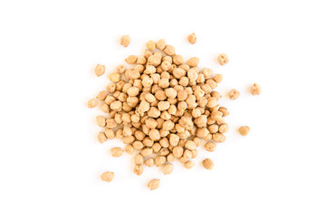 Chickpeas isolated on white background.