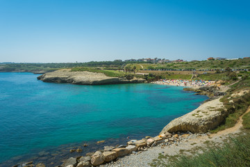 Fototapeta na wymiar view of sardinian beach in sunny day of summer