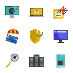 Steal information icons set. Cartoon set of 9 steal information vector icons for web isolated on white background