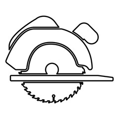 Manual circular saw icon black color illustration flat style simple image