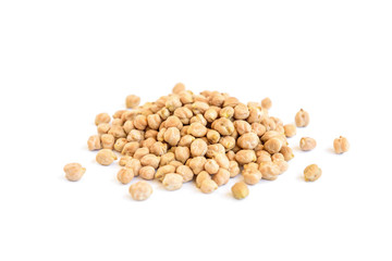 Chickpeas isolated on white background.