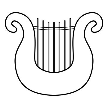 Harp icon black color illustration flat style simple image