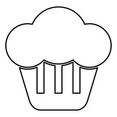 Cupcake icon black color illustration flat style simple image