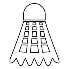 Shuttlecock icon black color illustration flat style simple image