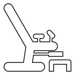 Gynecological chair icon black color illustration flat style simple image