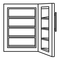 Glass door fridge icon. Outline illustration of glass door fridge vector icon for web design isolated on white background