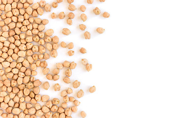 Chickpeas isolated on white background.