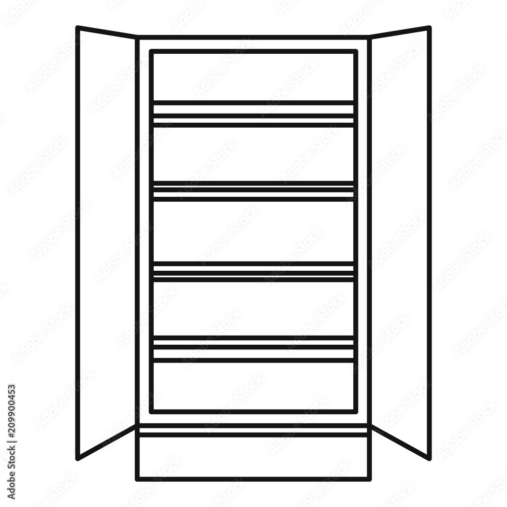 Wall mural open glass fridge icon. outline illustration of open glass fridge vector icon for web design isolate