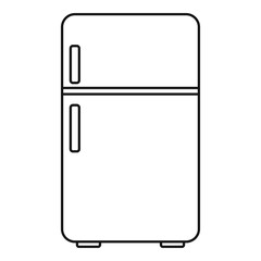 Retro fridge icon. Outline illustration of retro fridge vector icon for web design isolated on white background