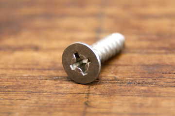 Silver metal screw bolt