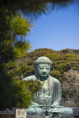 Kamakura Daibutsu with blue sky