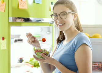 Woman having a fresh salad