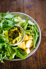 Thai herb pickles and vegetables