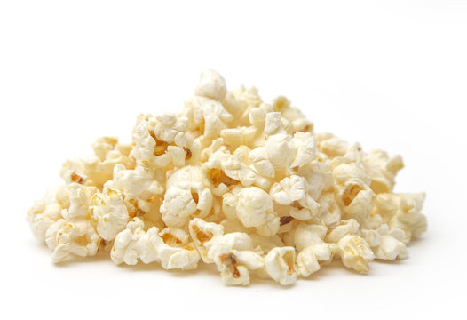 Simple Sweet and Salty Popcorn on a White Background