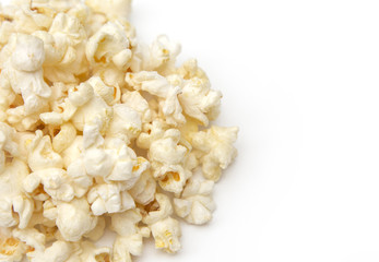 Simple Sweet and Salty Popcorn on a White Background
