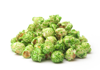 A Pile of Green Candy Coated Popcorn