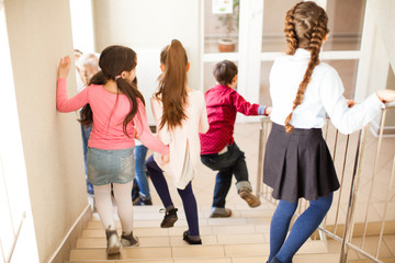 Fototapeta premium Pupils going on break