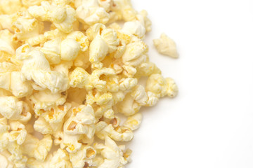 Buttered Popcorn on a White Background