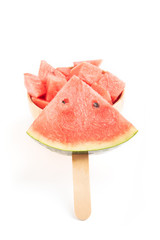 Design of mockup watermelon ice cream set isolated on white background.