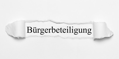 Bürgerbeteiligung auf weißen Papier