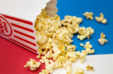Popcorn in a Container with a Red White and Blue Theme