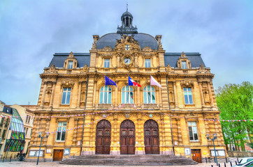 Fototapeta na wymiar Town hall of Tourcoing, a city near Lille in Northern France